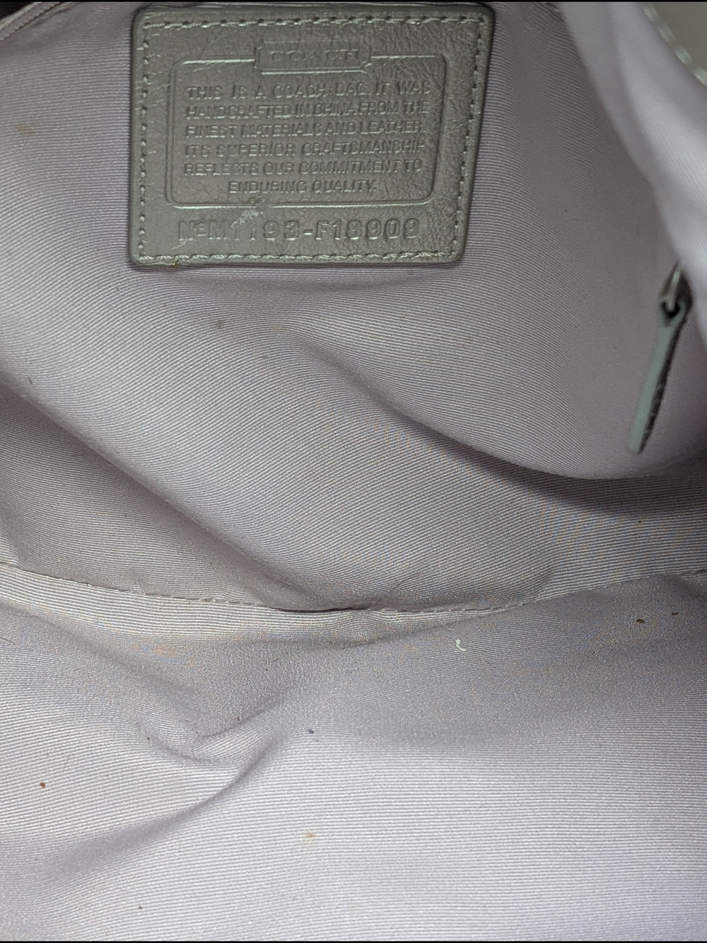 Coach Signature Gray / Silver Canvas / Leather Medium Soho Hobo Bag Purse F18909 - Picture 9 of 12